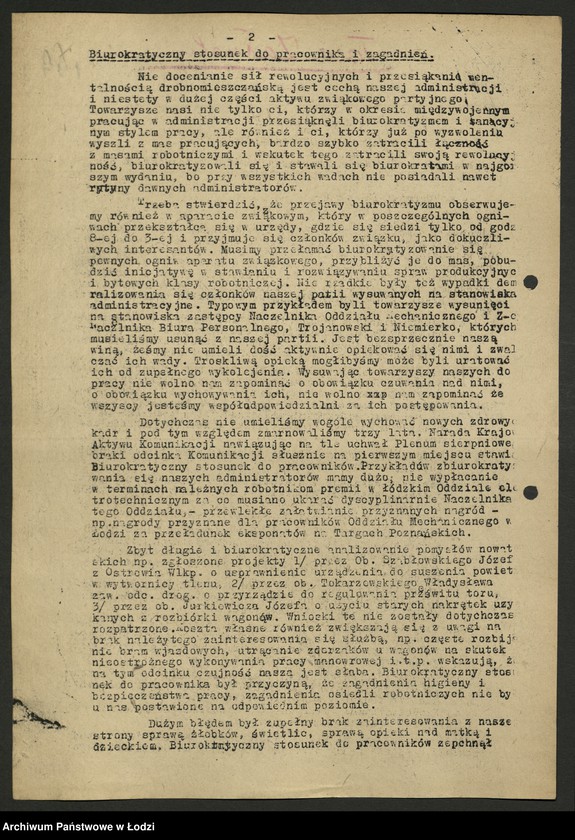 Obraz 18 z jednostki "Związek Zawodowy Pracowników Kolejowych; raporty, zobowiązania, [biuletyny związkowe]"