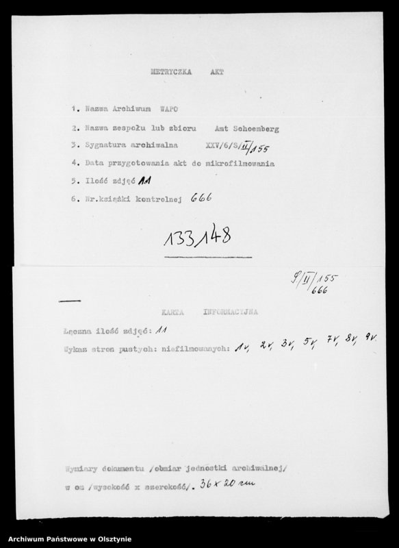 image.from.unit.number "Acta ... die Schulden halber verfügte Exmittirung des Bauern J. Orlowski aus Winckelsdorf betreffend"