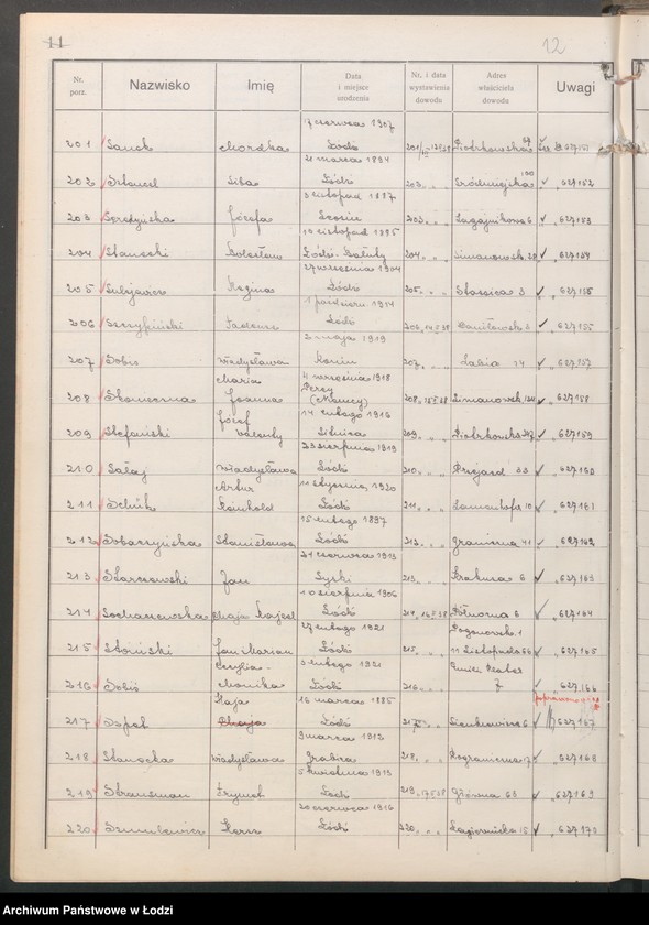 image.from.unit.number "Ewidencja dowodów osobistych wydanych przez Zarząd Miejski w Łodzi, zespół nr 7 [- nazwiska na literę S]"