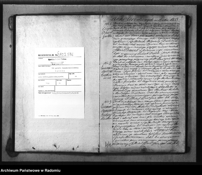 image.from.unit.number "Duplikat akt Religijno - Cywilnych Urodzonych, Zaszlubionych i Zmarłych Kościoła Parafij Wysoka za rok 1853 spisanych"