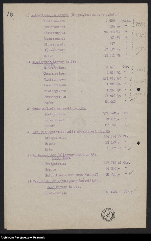 Obraz 17 z jednostki "[Statystyka zasiewów] - wykazy powiatowe"