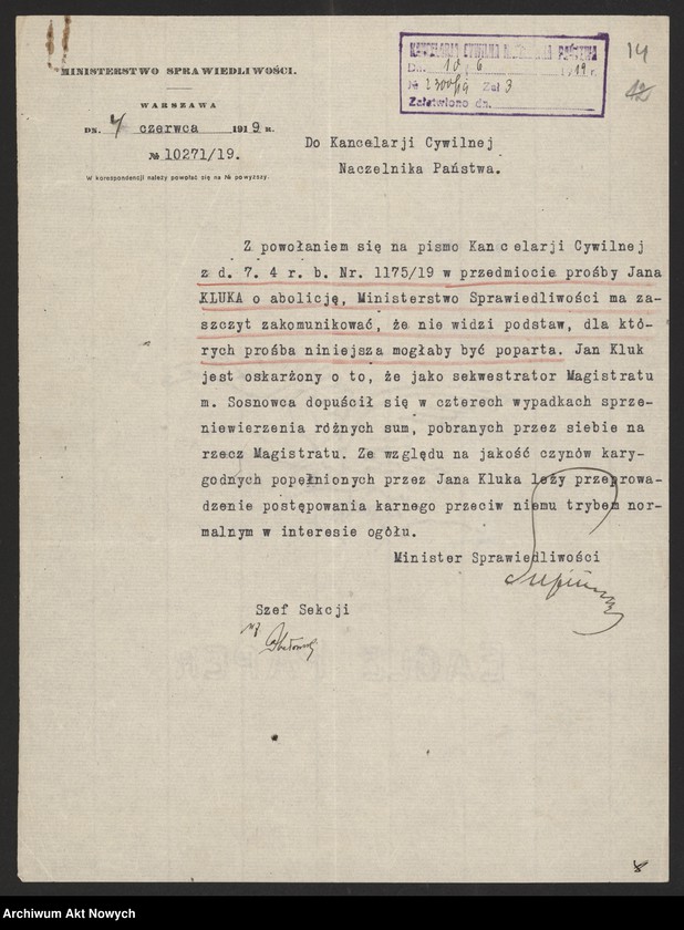 image.from.unit.number "Abolicje (wnioski Ministerstwa Sprawiedliwości, sądów - o umorzenie postępowania karnego)"