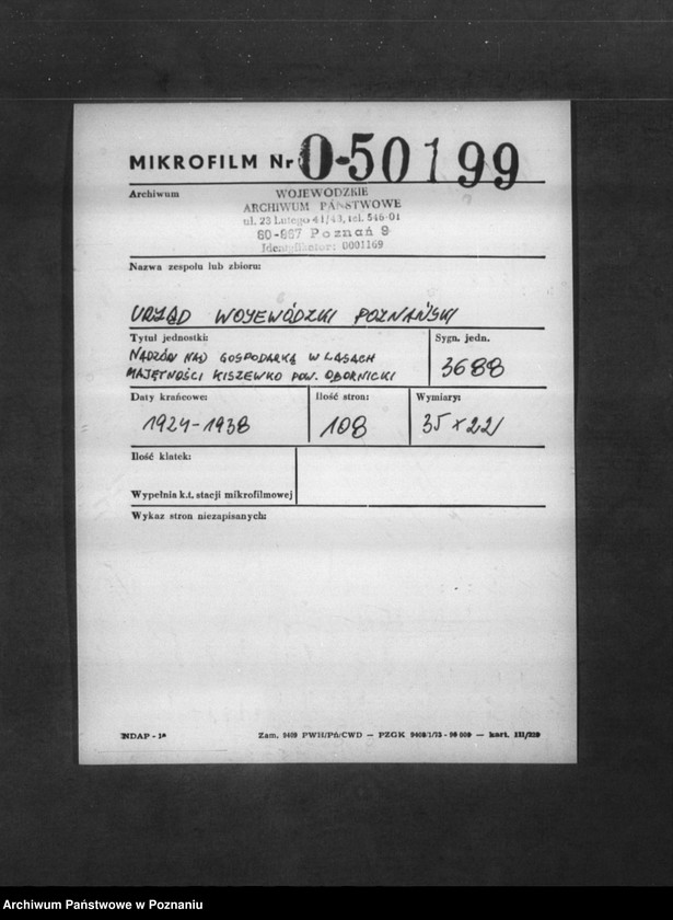 image.from.unit.number "Nadzór nad gospodarką w lasach majętności Kiszewko powiat obornicki"