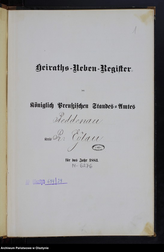 Obraz 3 z jednostki "Heiraths-Neben-Register Nr 1 - 11"