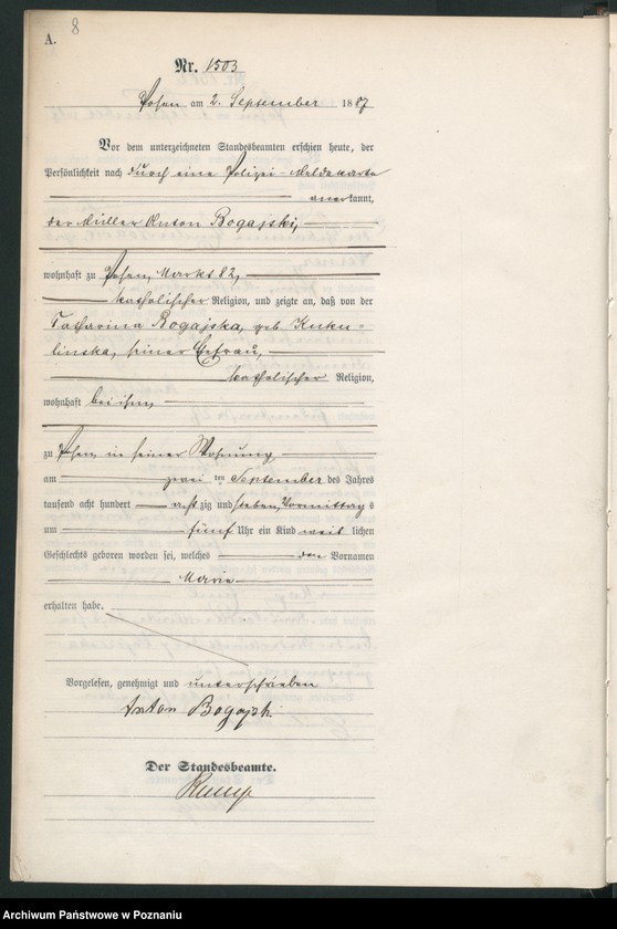 Obraz 11 z jednostki "Księga urodzeń t. IV"