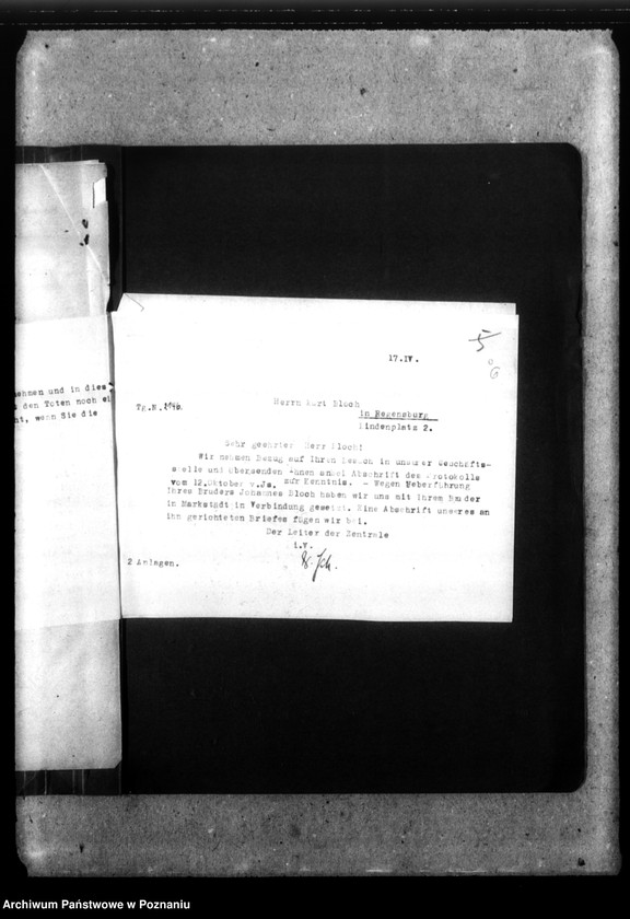 Obraz 10 z jednostki "Johannes Bloch aus Jarotschin (Jarocin)"