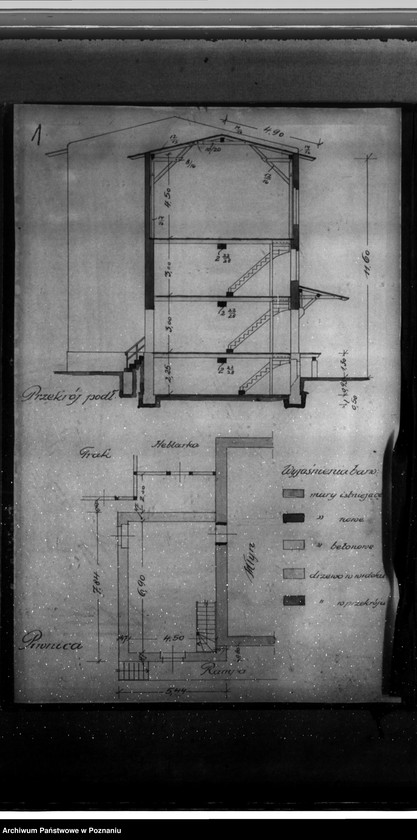 Obraz 5 z jednostki "Projekt na pobudowanie spichlerza zbożowego dla firmy G. Jonas w Kobylinie pow. krotoszyński skala 1:100"