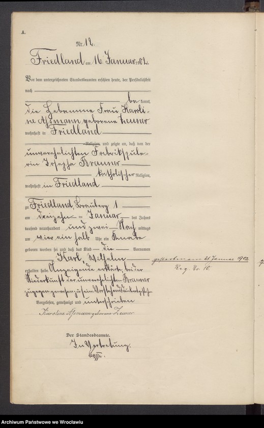 image.from.unit.number "Księga urodzeń USC Mieroszów (Friedland) 1902"