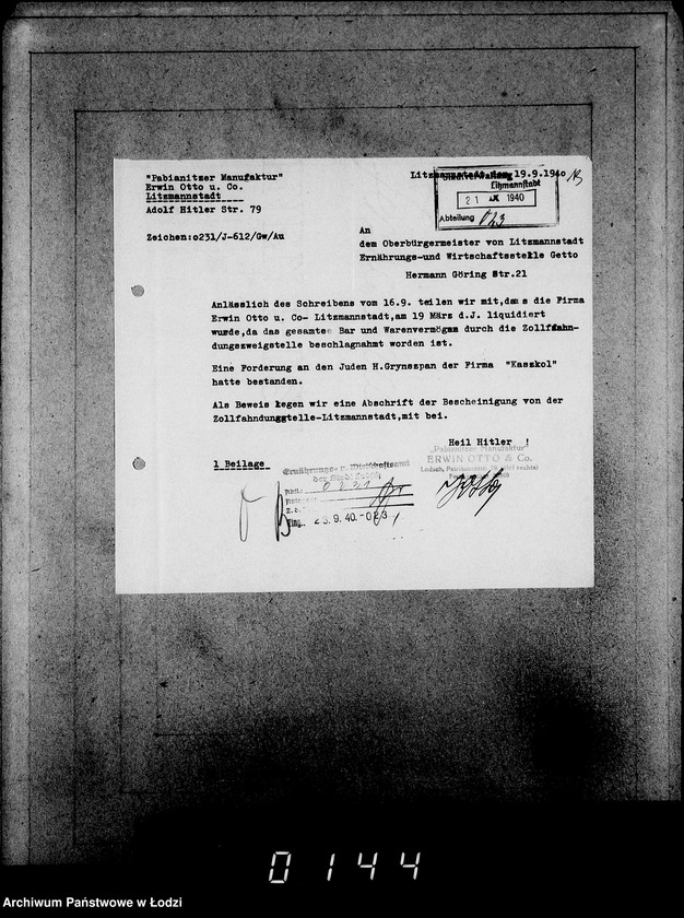 Obraz 17 z jednostki "J[uden] 611-625 [Wnioski Żydów z Getta o zwrot należności za pracę lub towar wzięty na kredyt]"