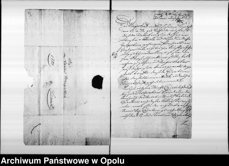 Obraz 11 z jednostki "Acta des Magistrats zu Oppeln betreffend die verlangte Zurückverlegung der Landwehr - Inspection von Neisse nach Oppeln und Ausmittelung der Quartiere für dieselbe Vol. I 1817"