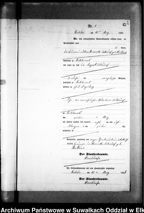 image.from.unit.number "Sterbe-Neben-Register des Preussischen Standes-Amtes Kehlen Kreis Angerburg"