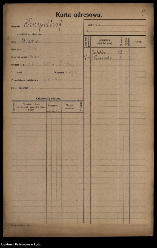 Obraz 11 z jednostki "[Spis ludności Łodzi] Tempelhof - Tenenbaum"