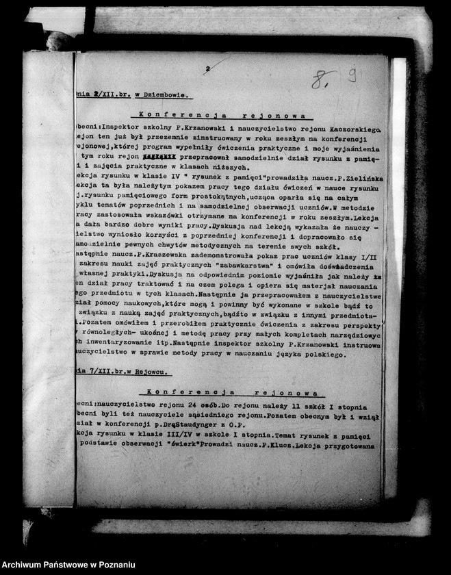 Obraz 12 z jednostki "[Sprawozdania z kursów wyrobu pomocy naukowych na terenie okręgu poznańskiego]"