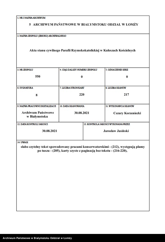 Obraz 1 z jednostki "Księga małżeństw"