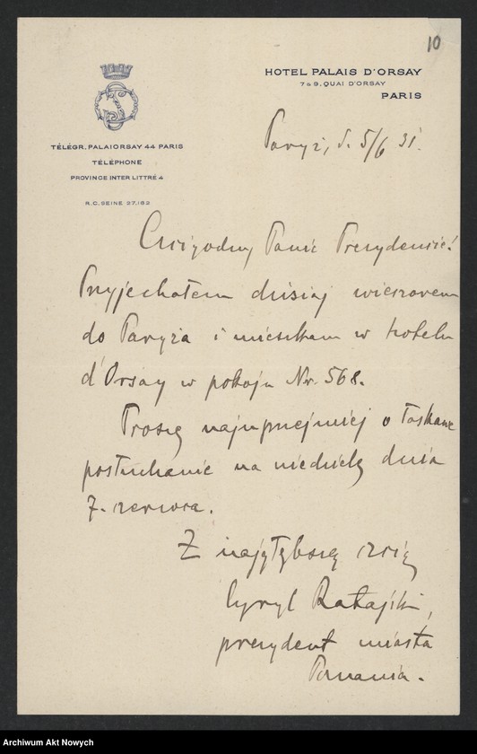 image.from.unit.number "Ratajski Cyryl; Załączniki: a) zaproszenie; b) odpis listu z dn. 5-6 V 1934 (maszynopis); L.21 (odpowiedzi - rękopisy); patrz t.1909,1937,1950"