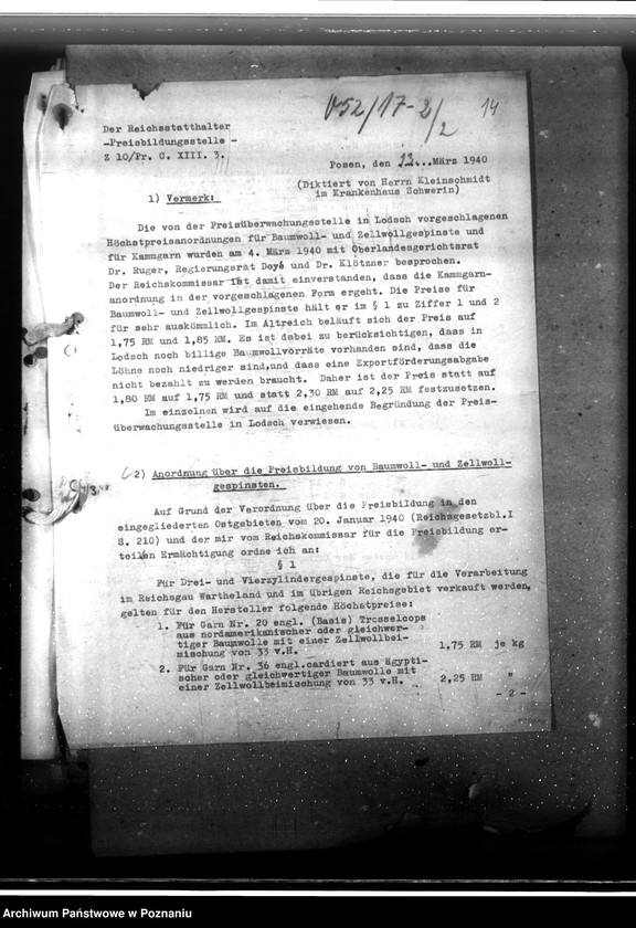 Obraz 20 z jednostki "Baumwell- und Zeollwollgespinnste. Preisbildung"