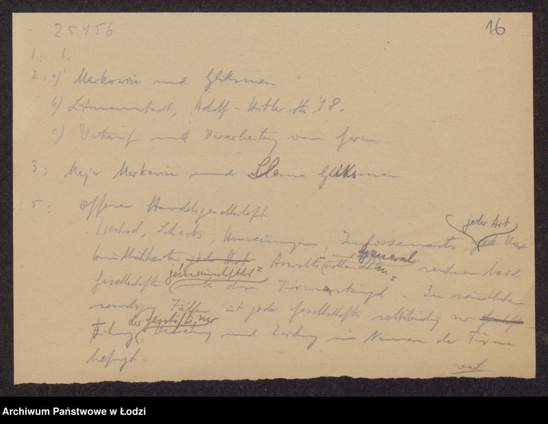 Obraz 18 z jednostki "Majer Markowicz, Szlama Gliksman- sprzedaż i przerób przędzy"