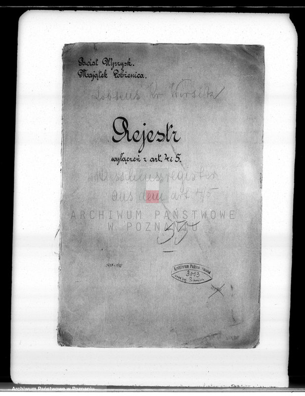 Obraz 4 z jednostki "Rejestr wyłączeń z art. 4 i 5 ustawy o wykonaniu reformy rolnej"