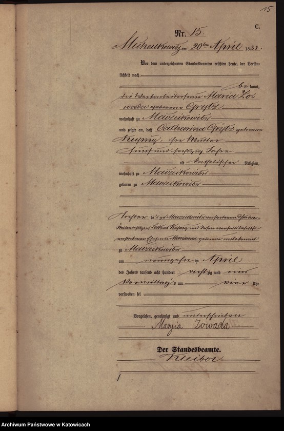 Obraz 18 z jednostki "[Księga zgonów za rok 1881, nr 1-52]"