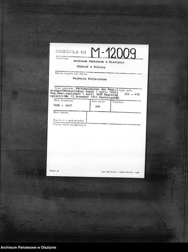 image.from.unit.number "Regierungs-Büreau-Diätar Kunde [August Karl Ferdinand]. 1. April 1895 Reg.[ierungs] Sekr.[etär] Assistent, 1. April 1896 Regierungssekretär, 15. November 1915 Regierungsrat"
