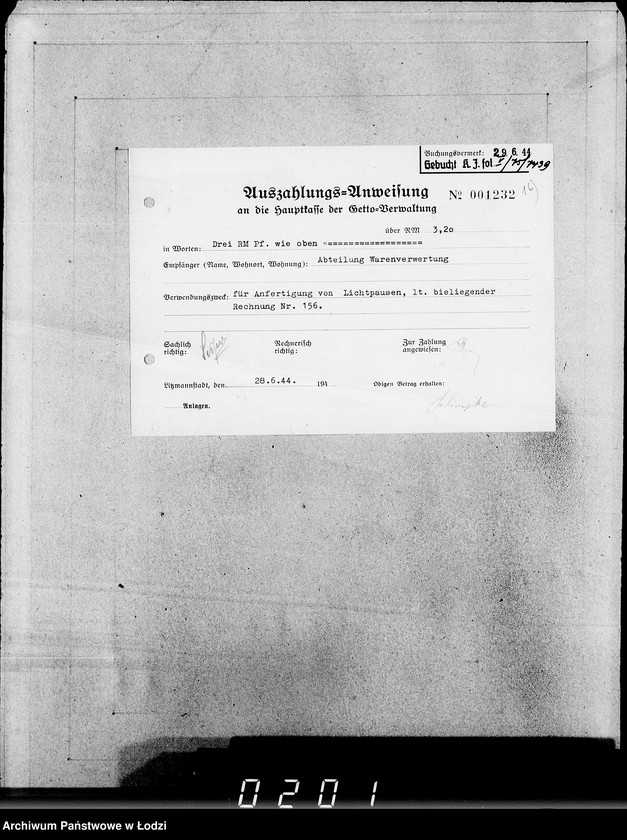 Obraz 20 z jednostki "26 Kassenbelege nr 62/7084- 7850"