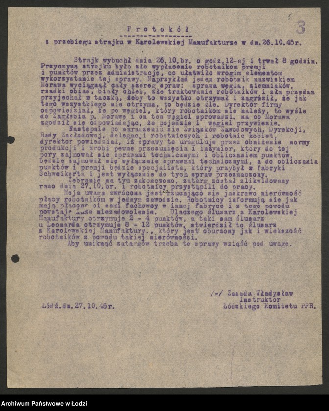 Obraz 6 z jednostki "Sprawozdania ze strajków według zakładów"