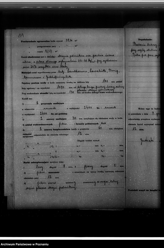 Obraz 16 z jednostki "Towarzystwo robót inżynieryjnych "Tri" w Poznaniu nr fabryczny kotła 10205 nr porz. 5515"