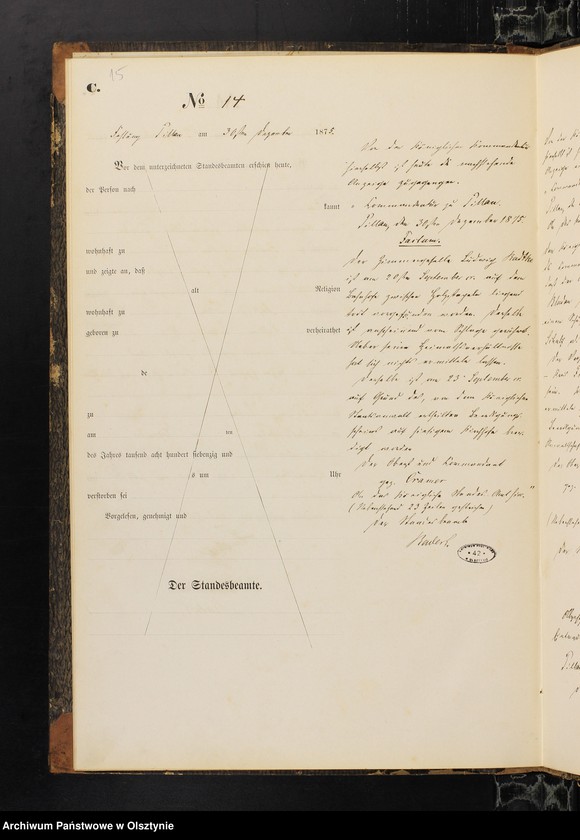 image.from.unit.number "Haupt-Sterbe-Register Nr 1 - 15"
