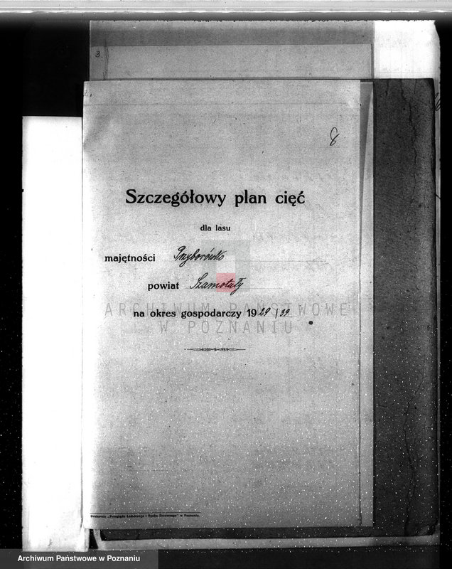 image.from.unit.number "Plan urządzenia gospodarstwa leśnego dla lasu majętności Przyborówko powiat szamotulski 1929-1939"