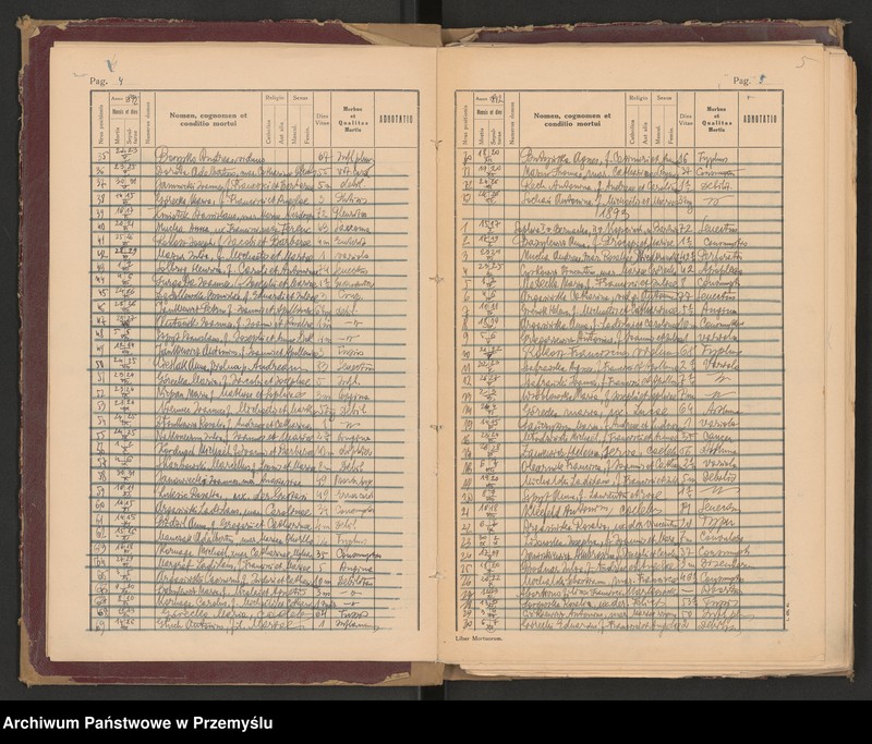 image.from.unit.number "Księga zgonów - wpisy dla miejscowości Lubaczów, Ostrowiec, Krowica, Lisie Jamy, Dąbrowa, Opaka, Dąbków, Załuże, Młodów-Antoniki - odpis"