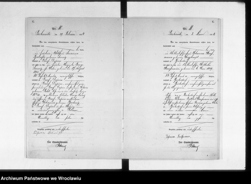 image.from.unit.number "Sterbehauptregister des Standesamtes Laskowitz 1884"
