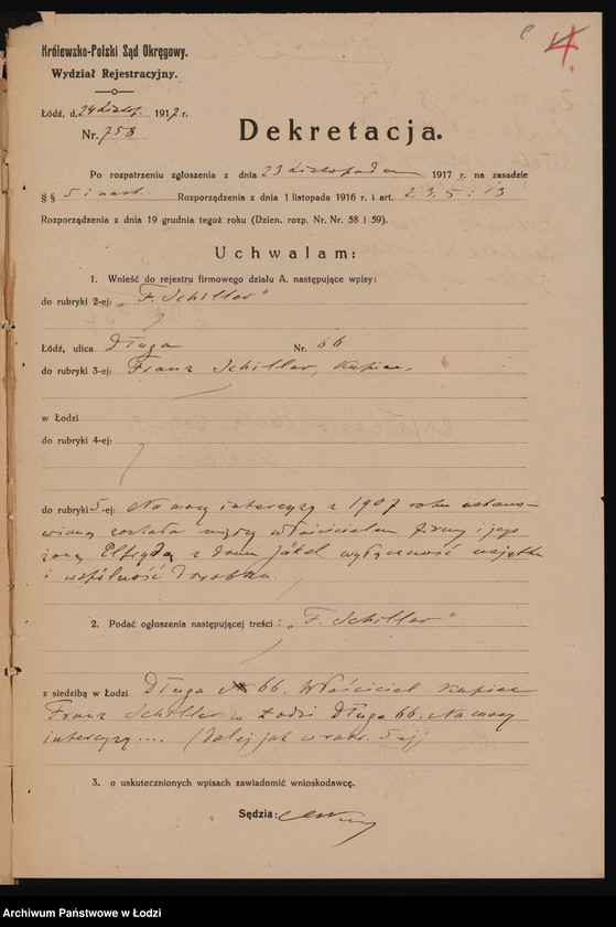 Obraz 8 z jednostki "Franc Schiller- magazyn bielizny i fartuchów"