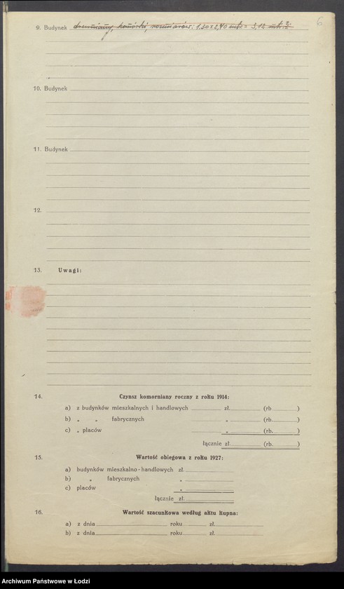 image.from.unit.number "Księga inwentarzowa nieruchomości m. Łodzi ul. Żurawia"