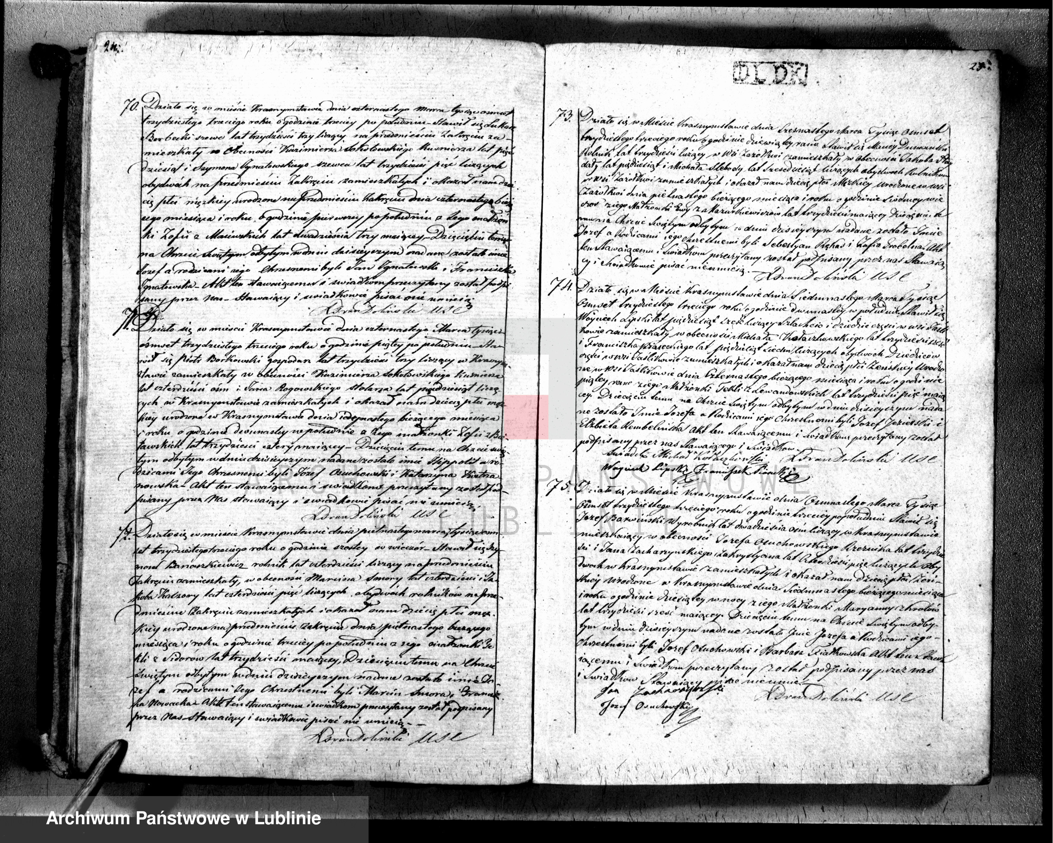 Skan z jednostki: Księga urodzeń, małżeństw i zgonów t.1