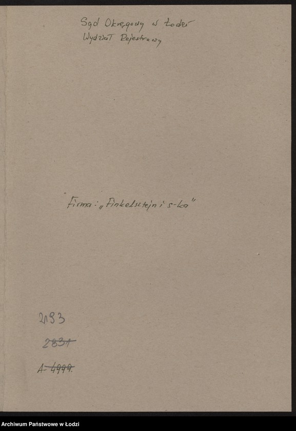 Obraz 2 z jednostki "Firma „Finkelsztein i S-ka – handel wodą sodową i owocami"