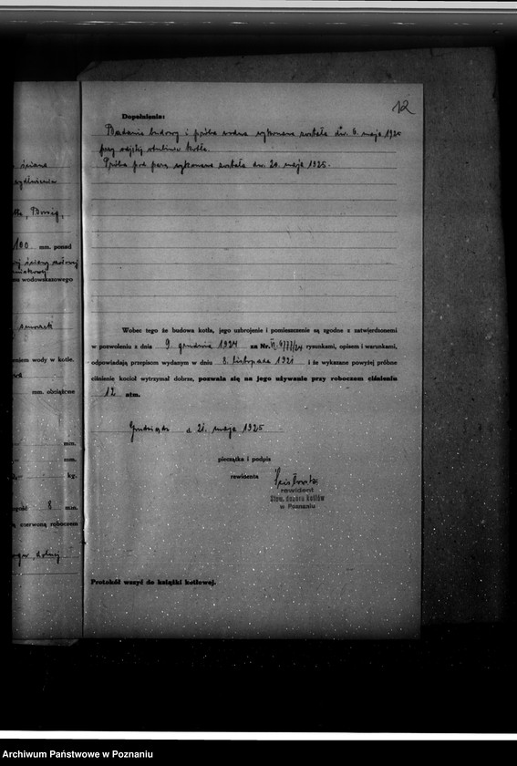 Obraz 17 z jednostki "Towarzystwo robót inżynieryjnych "Tri" w Poznaniu nr fabryczny kotła 10205 nr porz. 5515"