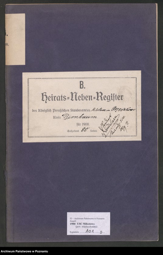 Obraz 2 z jednostki "Heirats-Neben-Register"