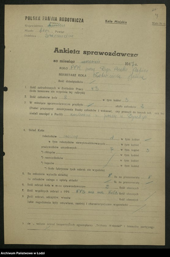 Obraz 5 z jednostki "Sprawozdania Referatu Sprawozdawczego dotyczące Plenum KC (lipiec, sierpień), wzrostu szeregów partyjnych"