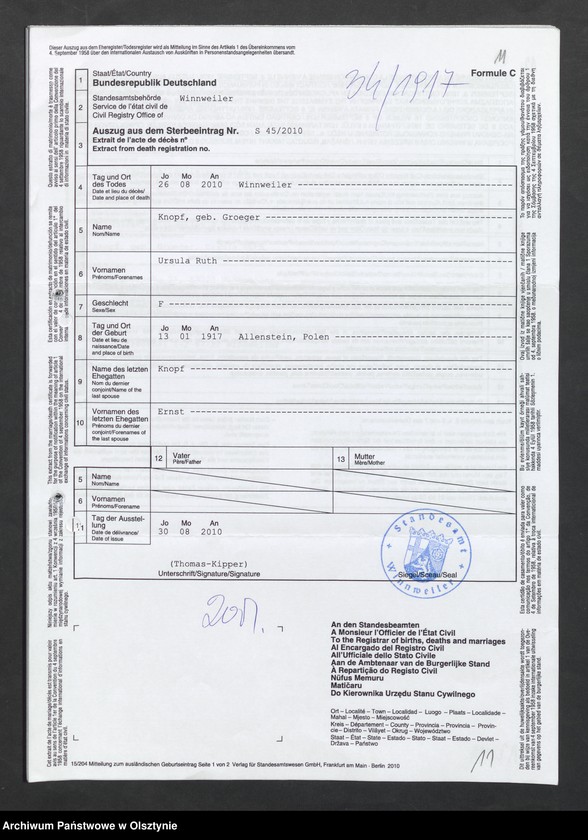 image.from.unit.number "Akta zbiorcze urodzeń z 1917 roku"