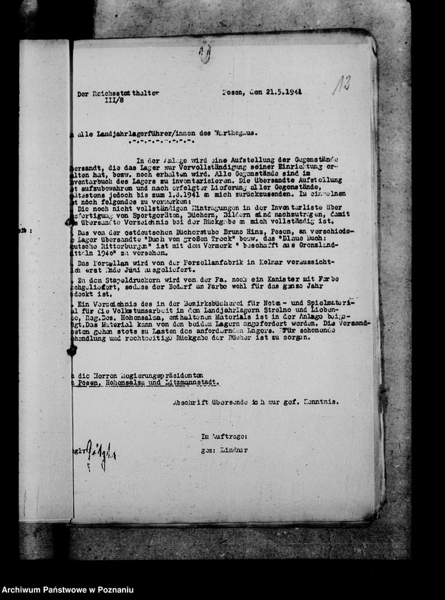 Obraz 16 z jednostki "Rundschreiben der Landjahrbezirksführung"