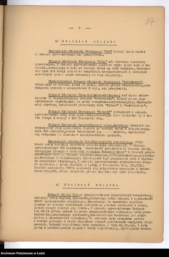 Obraz 20 z jednostki "[Półroczne sprawozdania wojewody z życia polskich organizacji związkowych i stowarzyszeń]"