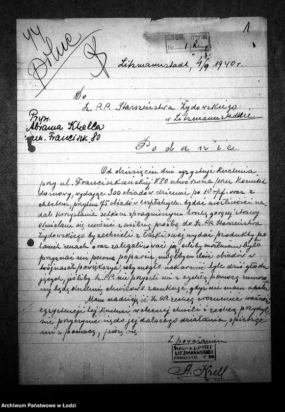 Obraz 4 z jednostki "[Kuchnia przy ul. Franciszkańskiej 80. Działalność kuchni, personel, konsumenci, kontrole]"