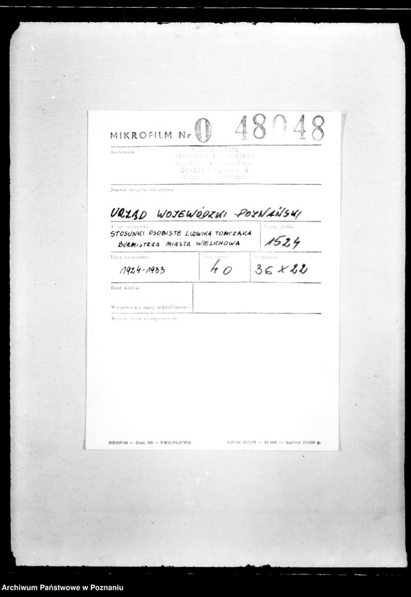 Obraz 2 z jednostki "Stosunki osobiste Ludwika Tomczaka burmistrza miasta Wielichowa"