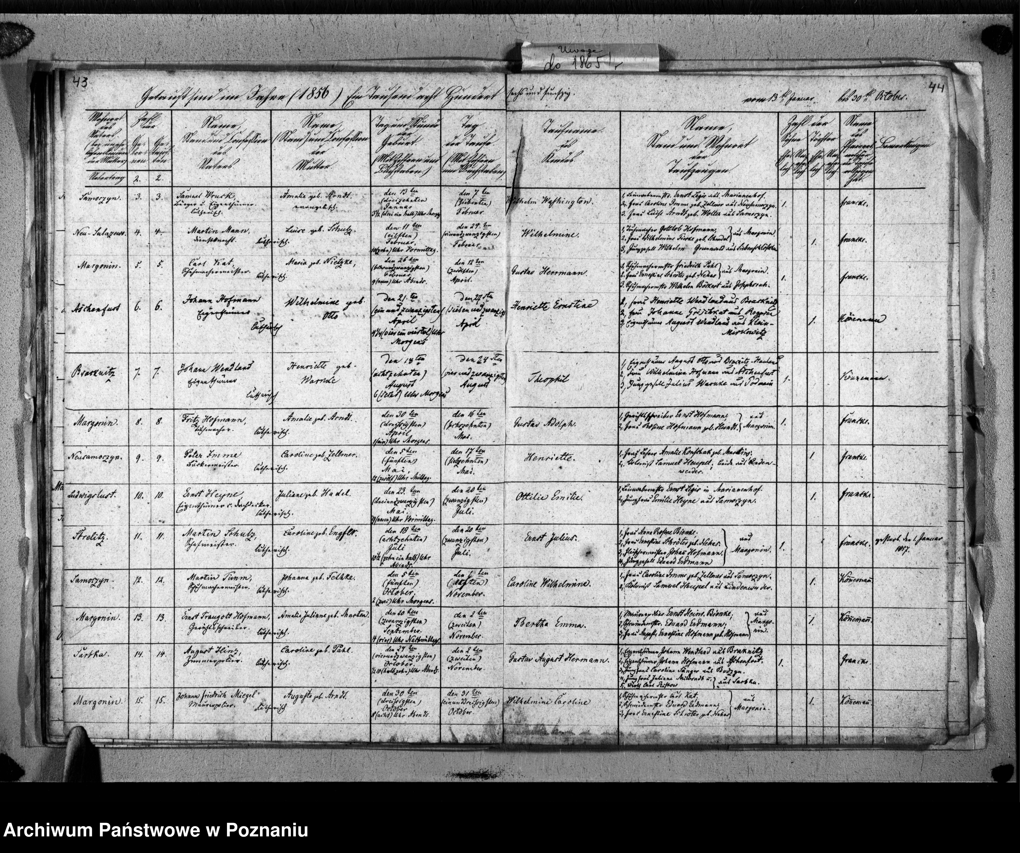 Skan z jednostki: Taufregister