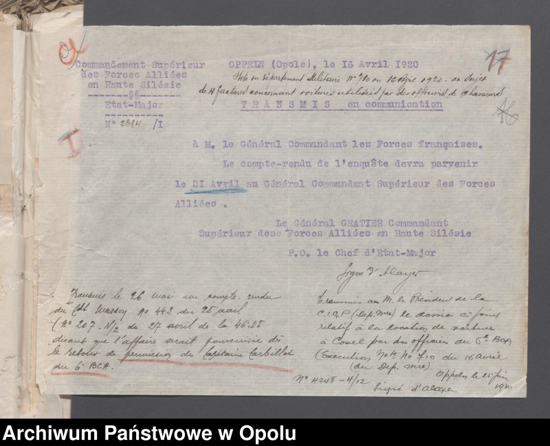 Obraz 18 z jednostki "Reparations civiles-Contentieux /Korespondencja i zarządzenia w sprawie odszkodowań cywilnych - sprawy sporne, wypadki, szkody/ 8.03 - 30.12.1920"