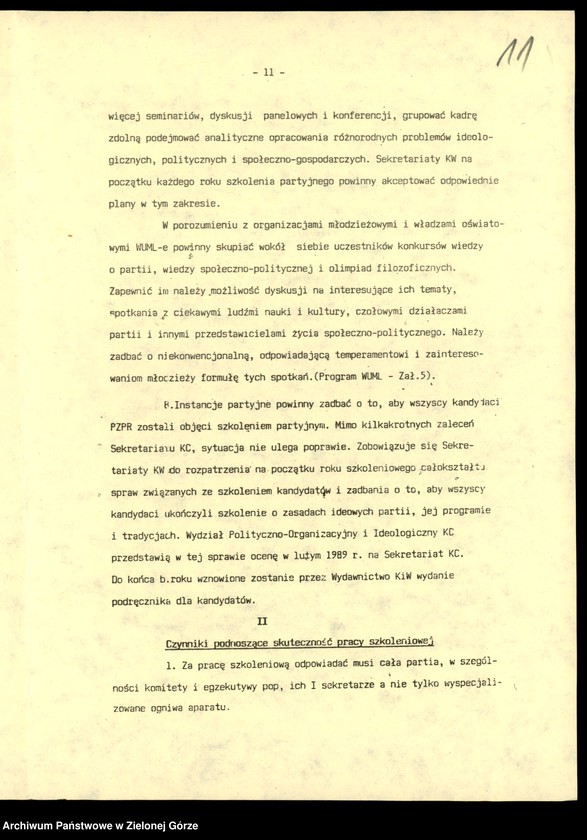 image.from.unit.number "Szkolenie partyjne. Wytyczne sekretariatu KC na lata 1988/1989, ocena przebiegu kampanii w latach 1976/1977, założenia na 1977/1978, informacja o szkoleniu 1978/1979, ocena szkolenia 1987/1988, ocena agitacji w 1978 r."