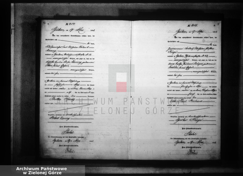 image.from.unit.number "Geburts-Neben-Register, Band II von No 413 bis No 826"