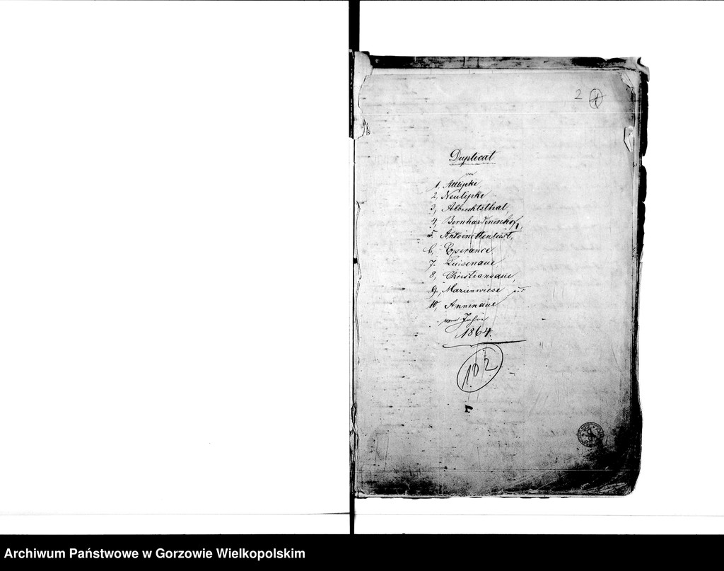 image.from.unit.number "Duplikate der Kirchenbücher von Alt Lipke (Stare Lipki), Neu Lipke (Nowe Lipki), Albrechsthal (Kurzelewo), Bernhardinenhof (Pomianowice), Antoinettenlust Grodziec), Esperance (Siedlikowo), Christiansaue (Wierzbica), Marienwiese (Mąkoszyce), Annenaue (Baranowice) Alt Lipkesch Bruch (Lipki Małe), Pollychener Holländer (Nowe Polichno), Louisenaue (Ludzisławice) Christophswalde (Jastrzębnik)."