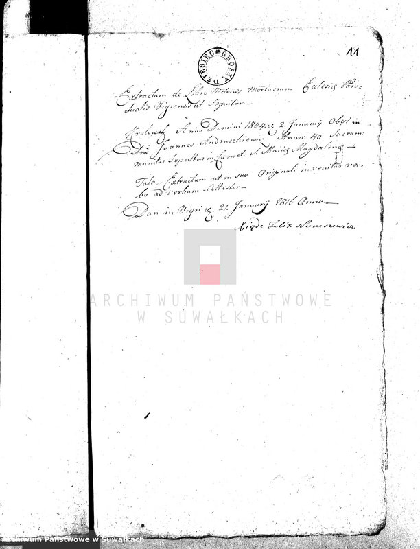 image.from.unit.number "Dowody do Akt Małżeństwa Gminy Wigierskiey od dnia 1 Stycznia 1816 Roku do dnia ostatniego Grudnia tegoż Roku 1816."