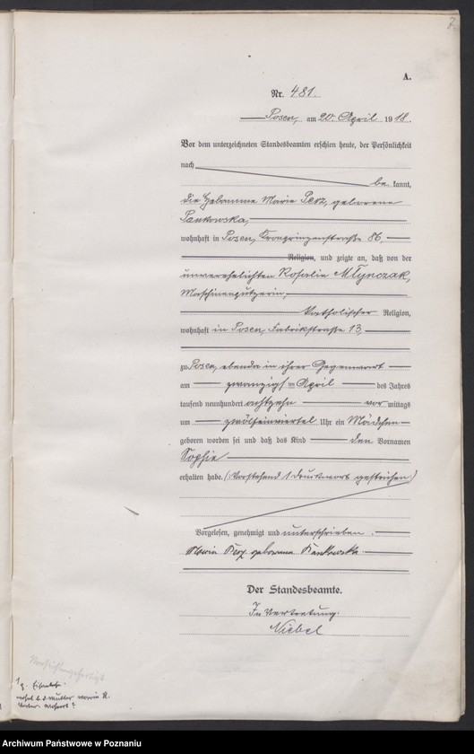 Obraz 9 z jednostki "Księga miejscowa urodzeń tom II [Rejestr główny urodzeń]"